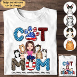 Personalized Cat Grandma/Mom with Name Cat Lovers Gift T-shirt Printed MTPN1506