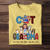 Personalized Cat Grandma/Mom with Name Cat Lovers Gift T-shirt Printed MTPN1506