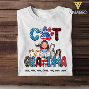 Personalized Cat Grandma/Mom with Name Cat Lovers Gift T-shirt Printed MTPN1506