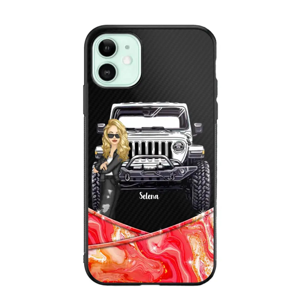 Personalized Jeep Lady Colorful Phonecase For Cool Lady 23JUN-DT19