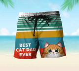 Personalized Best Cat Dad Ever Beach Short Pants Printed 23JUN-TB16