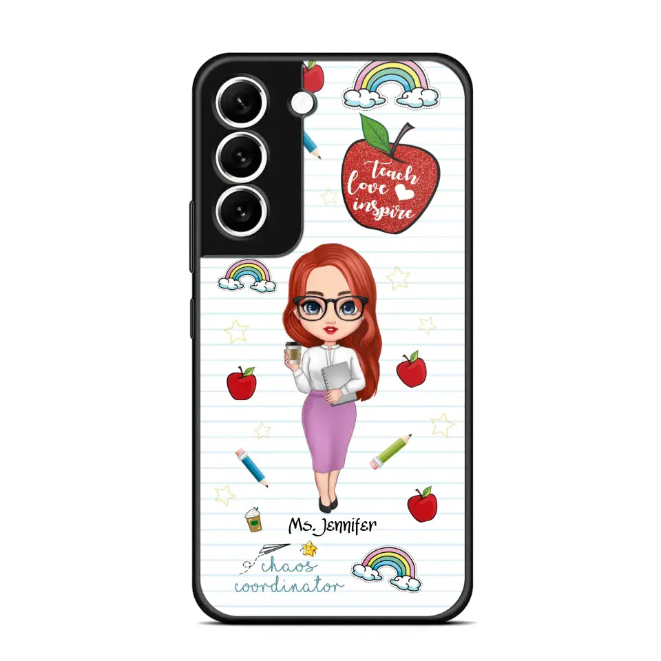 Personalized Teach Love Inspire Apple Chaos Coodinator Teacher Name Phonecase Printed HTHHN1606