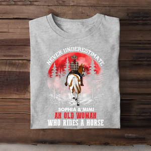 Personalized Never Underestimate An Old Woman Who Rides A Horse T-shirt Printed PNBQT1606