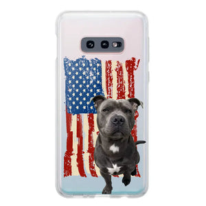 Personalized Upload Your Dog Photo Flag with Name Silicon Phonecase MTHDT1906