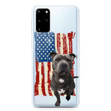 Personalized Upload Your Dog Photo Flag with Name Silicon Phonecase MTHDT1906