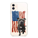 Personalized Upload Your Dog Photo Flag with Name Silicon Phonecase MTHDT1906