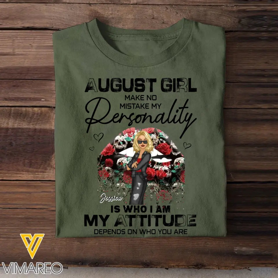 Personalized August Girl Make No Mistake Personality Glitter Sexy Lips Cool Girl Gift For August Girl