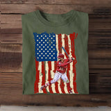Personalized Upload Your Baseball Photo Flag Background T-shirt Printed MTHPN1906