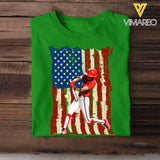 Personalized Upload Your Softball Photo Flag Background T-shirt Printed MTHPN1906