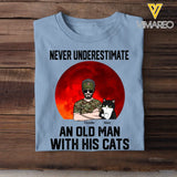 Personalized Never Underestimate And Old Man With His Cats Cat Lovers Gift T-shirt Printed 23JUN-HN19