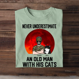 Personalized Never Underestimate And Old Man With His Cats Cat Lovers Gift T-shirt Printed 23JUN-HN19