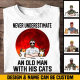 Personalized Never Underestimate And Old Man With His Cats Cat Lovers Gift T-shirt Printed 23JUN-HN19