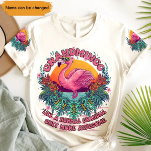 Personalzied Grandmingo Like A Normal Grandma Only More Awesome & Kid Names 3D TShirt Printed HTHHN2106