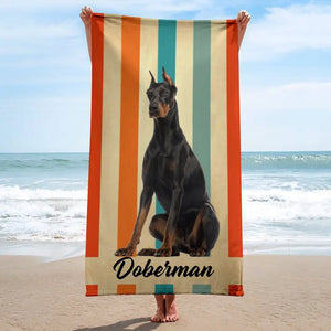 Custom Photo Get Lit By The Beach Pet Personalized Custom Beach Towel Summer Vacation Gift Gift For Family Members Pet Owners Pet Lovers VHPN2306