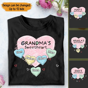 Personalized Mon Grandma Sweetheart With Kids T-shirt Printed QTTB2607