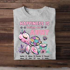 Personalized Turttle Unicon Glitter Aunt Mom Grandma Cute For Summer Print 2D Tshirt