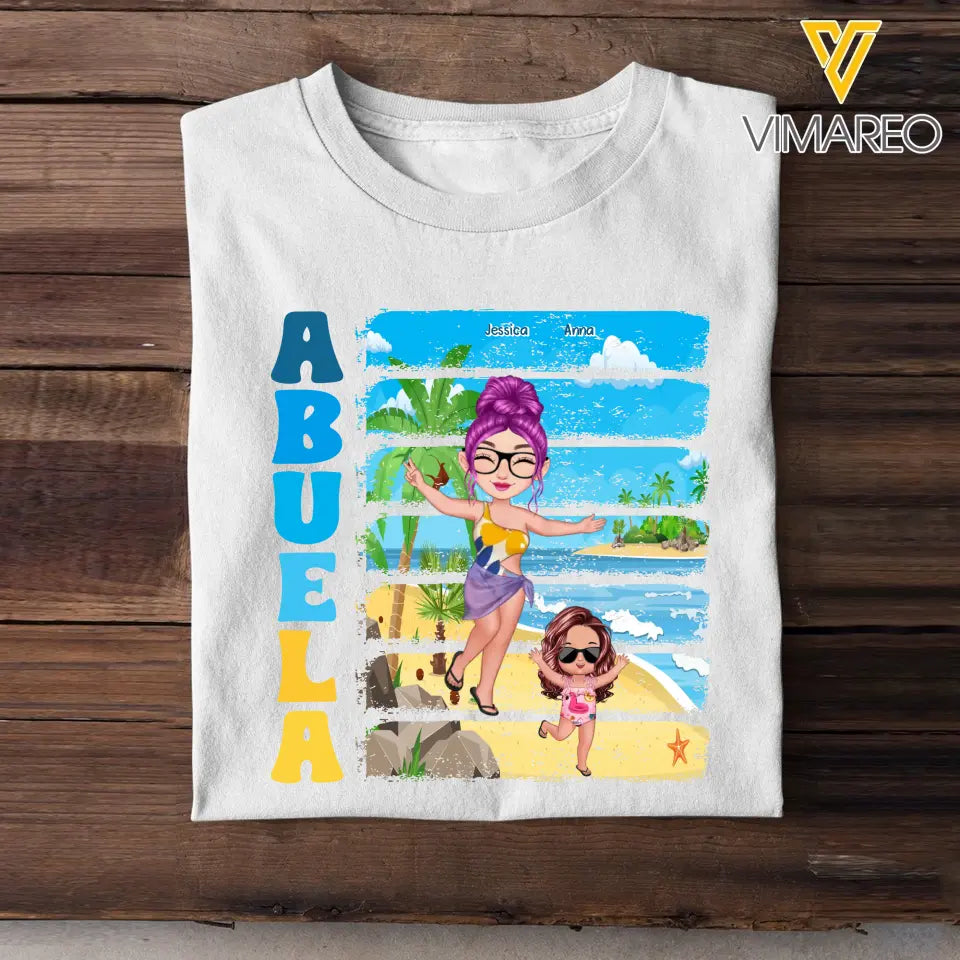 Personalized Mommy & Kid on The Beach T-shirt Printed PNHQ2706