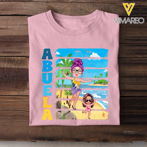 Personalized Mommy & Kid on The Beach T-shirt Printed PNHQ2706