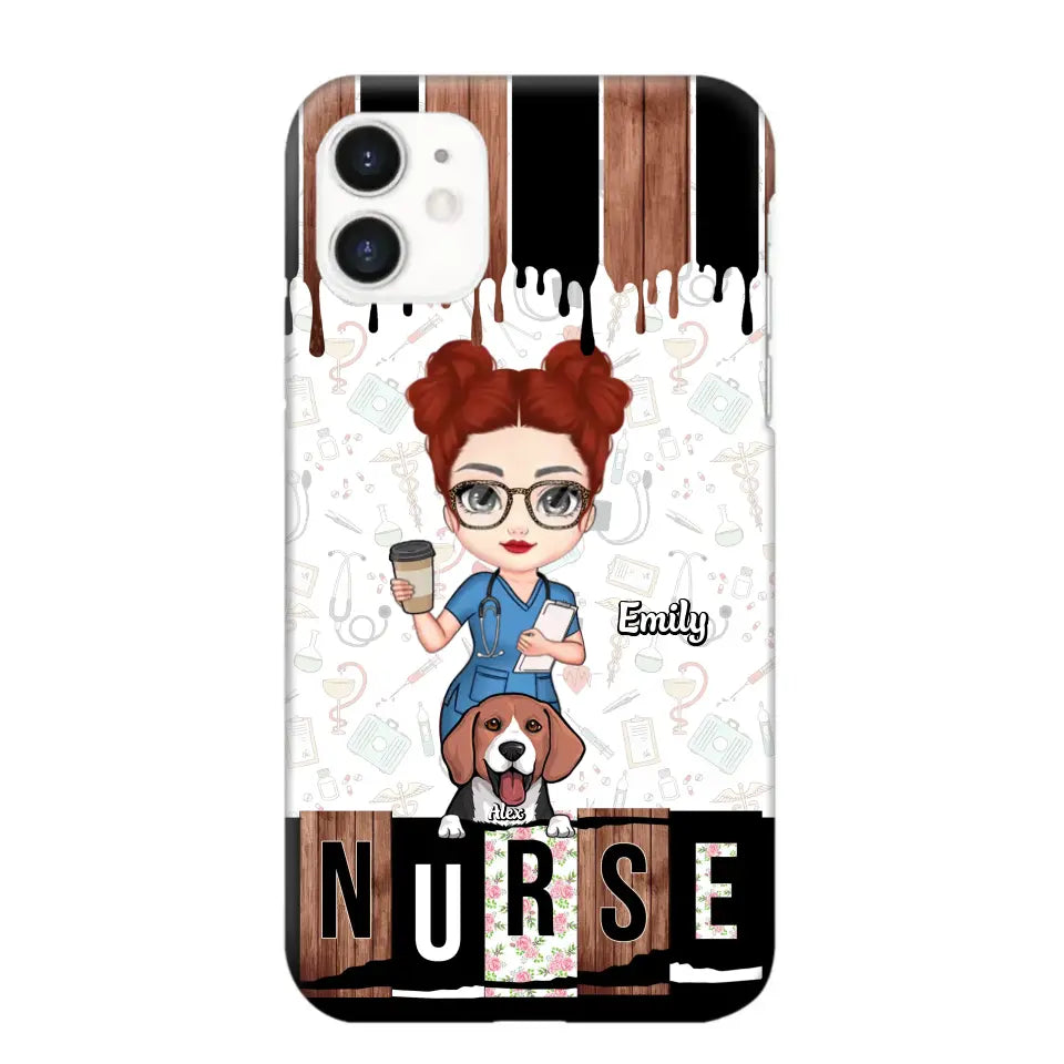 Personalized Nurse with Dogs Gift For Nurse For Dog Lovers Phonecase Printed PNDT1606