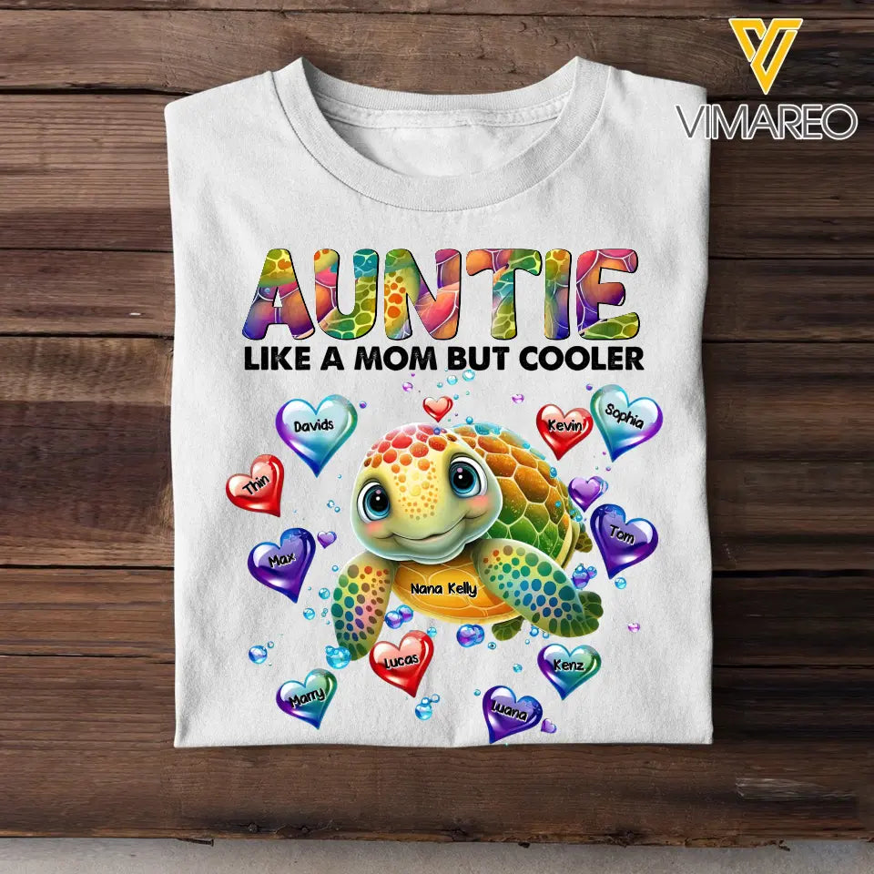 Personalized Turtle Colorful Art Auntie Grandma Nana Like A Mom But Cooler PTN0307