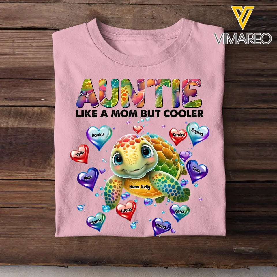 Personalized Turtle Colorful Art Auntie Grandma Nana Like A Mom But Cooler PTN0307