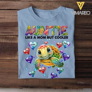 Personalized Turtle Colorful Art Auntie Grandma Nana Like A Mom But Cooler PTN0307