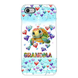 Personalized Grandma Mom Auntie Colorful Cute Turtles With Custom Kids Name Gift For Grandma Phonecase PTN2723