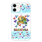 Personalized Grandma Mom Auntie Colorful Cute Turtles With Custom Kids Name Gift For Grandma Phonecase PTN2723