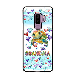 Personalized Grandma Mom Auntie Colorful Cute Turtles With Custom Kids Name Gift For Grandma Phonecase PTN2723