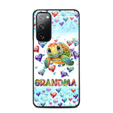 Personalized Grandma Mom Auntie Colorful Cute Turtles With Custom Kids Name Gift For Grandma Phonecase PTN2723