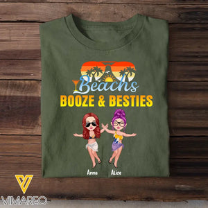 Personalized Beachs Booze & Besties T-shirt Printed MTHKVH3006