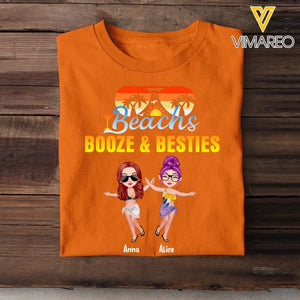 Personalized Beachs Booze & Besties T-shirt Printed MTHKVH3006