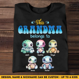 Personalized This Grandma Belongs To Turtle Kid Names T-shirt Printed MTHHQ0307