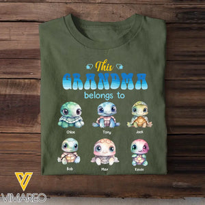 Personalized This Grandma Belongs To Turtle Kid Names T-shirt Printed MTHHQ0307