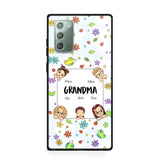 Personalized Grandma with Kids Name Flowers Background Gift For Grandma Phonecase PNDT2906