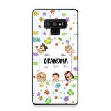 Personalized Grandma with Kids Name Flowers Background Gift For Grandma Phonecase PNDT2906