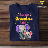 Personalized Livin That Grandma Life Elephant Colorful T-shirt Printed QTHQ0407