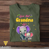 Personalized Livin That Grandma Life Elephant Colorful T-shirt Printed QTHQ0407