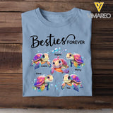 Personalized Bestie Best Friends Sisters Turttles Colorful Art 2D Printed Tshirt PTN4723