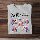 Personalized Bestie Best Friends Sisters Turttles Colorful Art 2D Printed Tshirt PTN4723