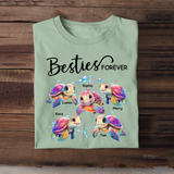 Personalized Bestie Best Friends Sisters Turttles Colorful Art 2D Printed Tshirt PTN4723