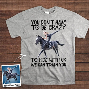 Personalized Upload Your Horse Riding Photo T-shirt Printed MTHPN0407