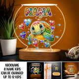 Personalized Grandma Mommy Auntie Sea Turtle LED Night Light Acrylic LED Lamp Printed DTPN0407