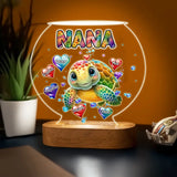 Personalized Grandma Mommy Auntie Sea Turtle LED Night Light Acrylic LED Lamp Printed DTPN0407