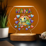 Personalized Grandma Mommy Auntie Sea Turtle LED Night Light Acrylic LED Lamp Printed DTPN0407