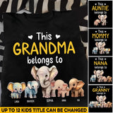 Personalized This Grandma Belongs To Elephant Kid Names T-shirt Printed MTHHN0407