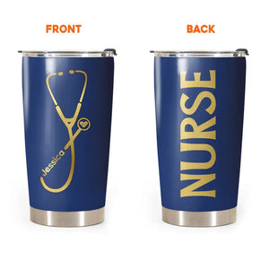 Personalized Nurse Title Gold Colorful Tumbler Printed QTPN0607