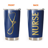 Personalized Nurse Title Gold Colorful Tumbler Printed QTPN0607