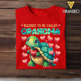 Personalized Blessed To Be Called Grandma Turtles Hearts with Kid Names T-shirt Printed PNHQ0407