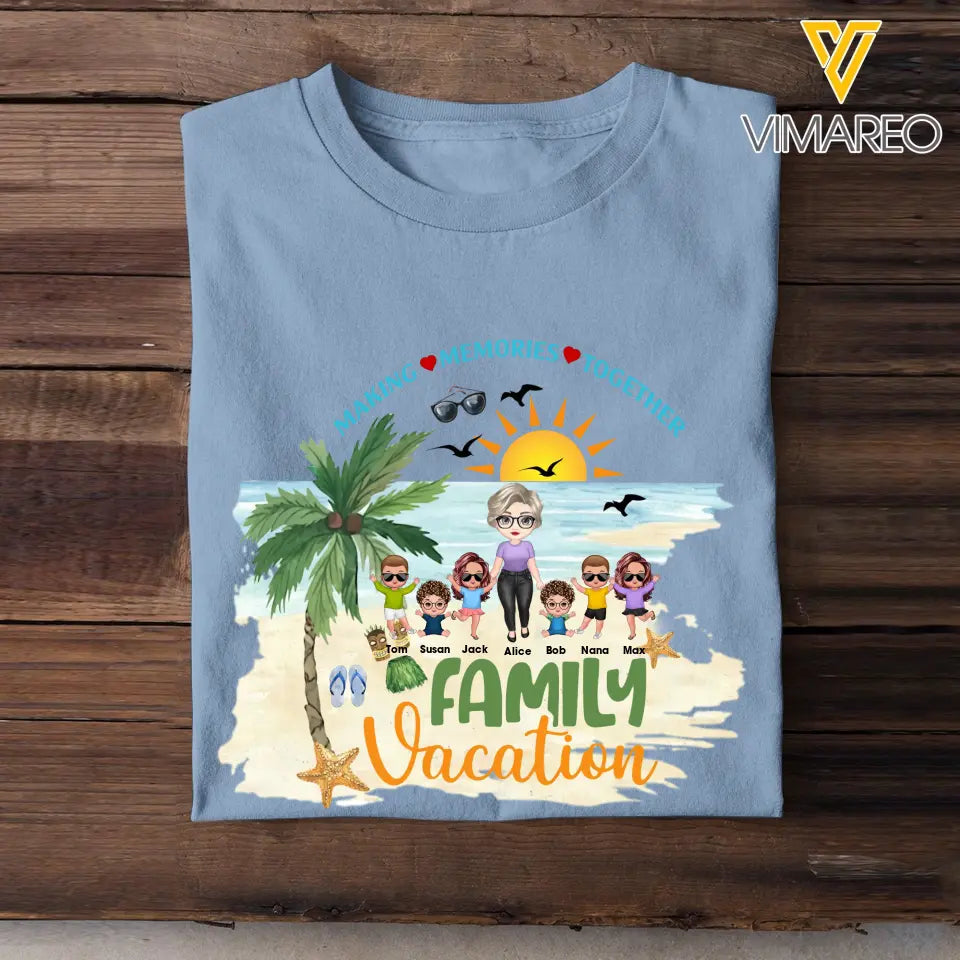 Personalized Making Memories Together Family Vacation Grandma & Kid Name T-shirt Printed MTHKVH3006